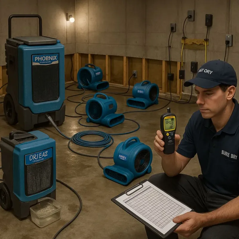 Structural Drying and Dehumidification process in Shawano County, WI